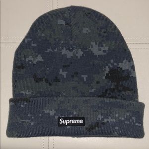 Supreme Digi Camo Blue Beanie FW 17
